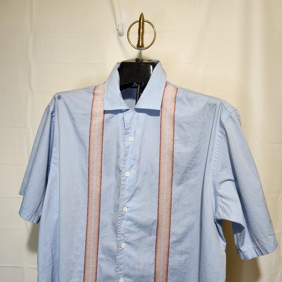 Banana Republic Retro Bowling Short Sleeve Button Up Shirt Men's Size Medium - Picture 10 of 11